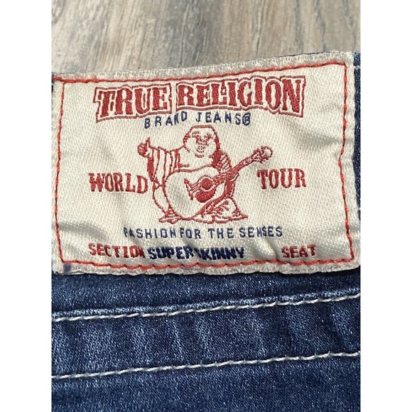 True Religion Womans Ankle Slit Halle Mid Rise Super Skinny Jeans size 27 - Picture 10 of 10